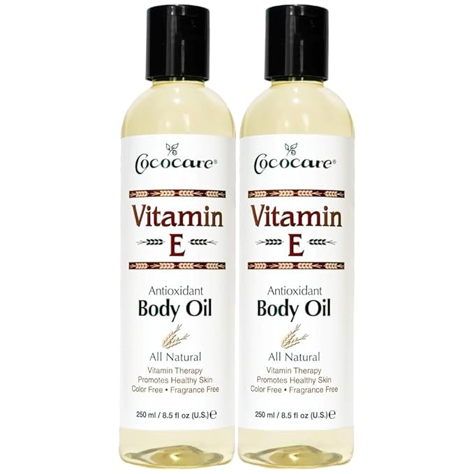 Cococare Natural Vitamin E Antioxidant Body Oil - Vitamin Therapy for All Skin Types - 8.5 fl oz - Pack of 2