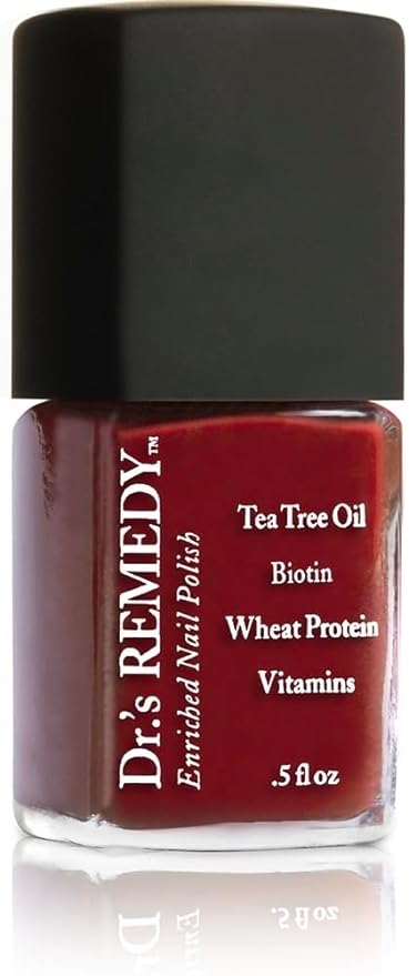 Dr's Remedy 4 Pack Nail Polish Treatment, Smart Start Kit, Non Toxic and Organic All Natural Enriched Nail Strengthener - RADIANT Remover/BASIC Base Coat/CALMING Clear/REMEDY Red with BONUS Jute Bag