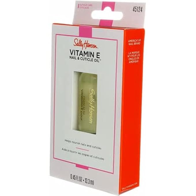 Sally Hansen Vitamin E Nail and Cuticle Oil, 0.45 Fl Oz, Packaging may vary (Pack of 2)