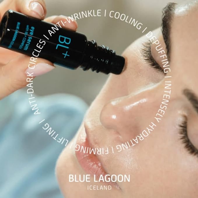 Blue Lagoon - BL+The Eye Serum For Dark Circles, Puffiness, Hydration - Cooling Roller Ball Applicator Firming Wrinkle Treatment - Under Eye Serum - Dark Circles Treatment (0.33 fl oz | 10 ml)
