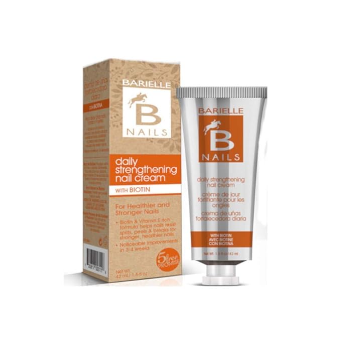 Barielle Nails Daily Strengthening Nail Cream with Biotin 1.5 Ounce - for Splitting, Brittle, Ridged, Breaking, Soft and Damaged Nails, Leaves Nails Strong, Healthy and Revitalized