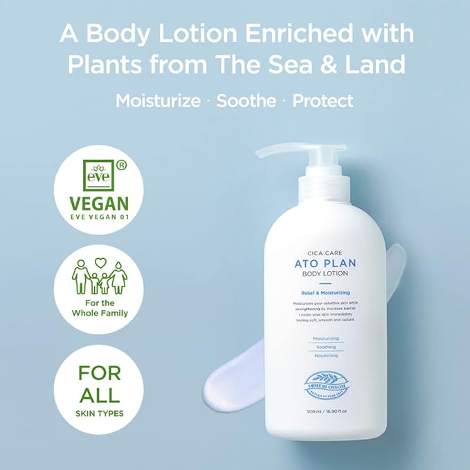 Body Lotion 17 Fl oz. | Soothing & Moisturizing Vegan Unscented for Dry skin with Cica & Ceramide, Hypoallergenic | Korean skincare