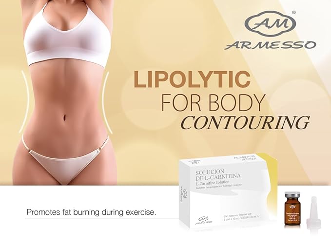 | L-Carnitine Solution NF – Fat Appearance & Body Sculpting Serum | With 20% L-Carnitine & Zingiber Zerumbet Extract | For Professional Cosmetic Use Only | 5x10mL Vials