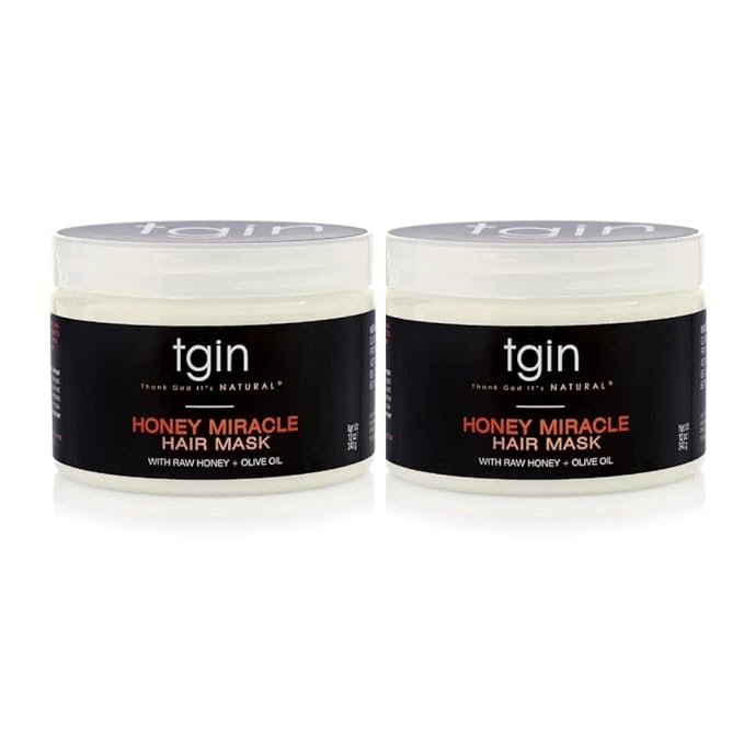 TGIN Honey Miracle Hair Mask Duo, 12 oz (Pack of 2) for Natural, Dry, Curly, Type 3c and 4c Hair