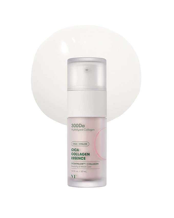 VT COSMETICS Cica Collagen Essence, 300Da Collagen Extract & Peptide Complex for Firming, Plumping, and Improving Skin Elasticity. Korean Skincare, Pink Collagen Serum