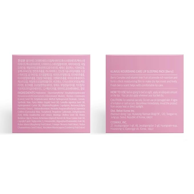 Klavuu Lip Mask Set (2PCS) – Overnight Deep Hydrating Korean Lip Balm Treatment for Very Dry, Chapped Lips | Lip Lightening & Plumping with Instant Hydration | Gentle Exfoliating (Berry & Coconut)