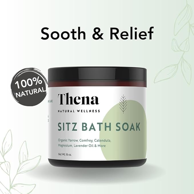 Thena Organic Sitz Bath Soak and Intensive Healing Moisturizing Cream Bundle