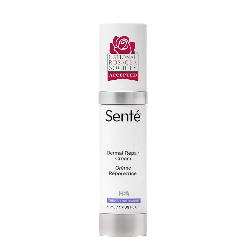 Senté Dermal Repair Facial Cream | Nourishing for Rosacea & Sensitive Skin | Hydrate & Rejuvenate | with Patented HSA, Vitamin E & Green Tea Extract - 1.7 Fl Oz