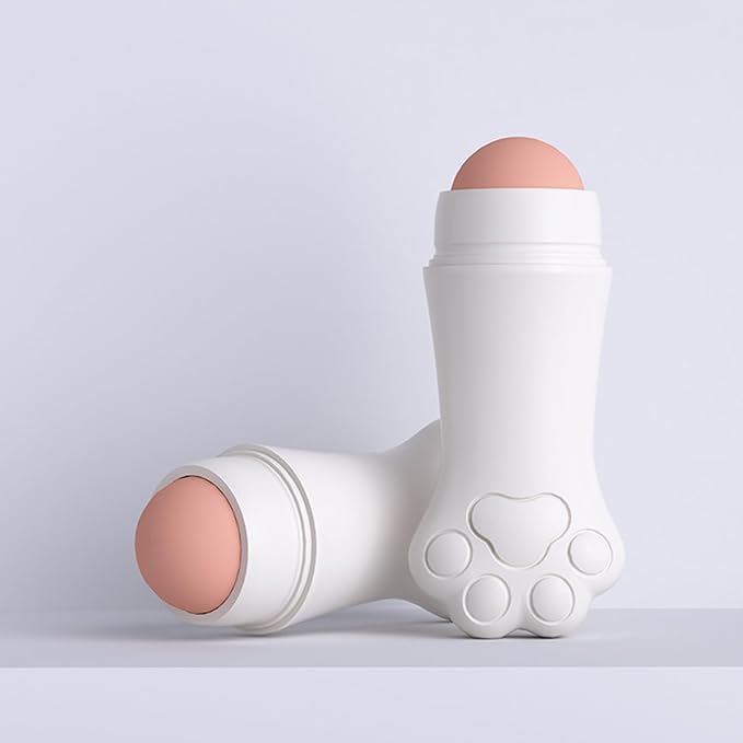 Face Roller Oily Skin Oil Absorbing Massage Tool, Natural Volcanic Stone Reusable Facial Skin Care Tool 2 Packs，Easy to Carry, Control The Oiliness of The face (White)