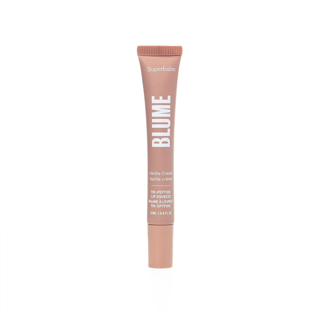 Blume Tri-Peptide Vanilla Lip Balm - Superbalm Lip Moisturizer with Shea Butter and Squalane to Deeply Hydrate & Heal Dry, Cracked Lips - Cruelty Free & Vegan Lip Plumper (0.4 Fl Oz)