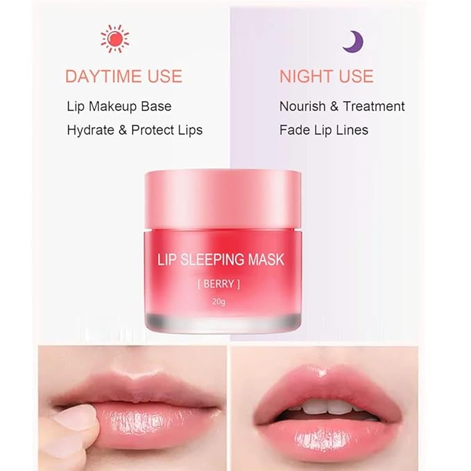 2PcsLip Sleeping Mask: Nourish, Hydrate, Vitamin C, Antioxidants, Flaky, and Night Repair Lip Balm for Chapped Cracked Dry Lips, Nourishing & Hydrating Lip Mask, 0.7 oz.