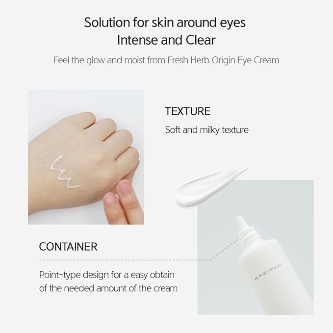 NACIFIC Fresh Herb Origin Eye Cream 1.01fl.oz 30ml for Wrinkles, Dark Circles & Puffiness – Hypoallergenic Korean Skincare with Niacinamide – Moisturizing & Brightening Eye, Mouth & Neck Cream