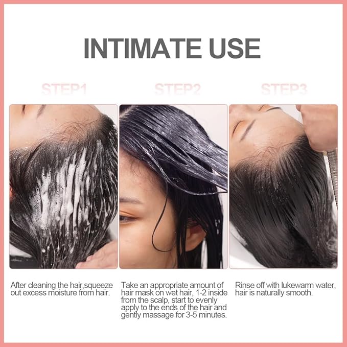 Cocoa Butter & Camellia Seed Oil Hair Mask Premium Intensive Treatment for Dry, Flat Hair Anti-Fall, Strengthens & Moisturizes, Boosts Elasticity 16.9 Fl Oz