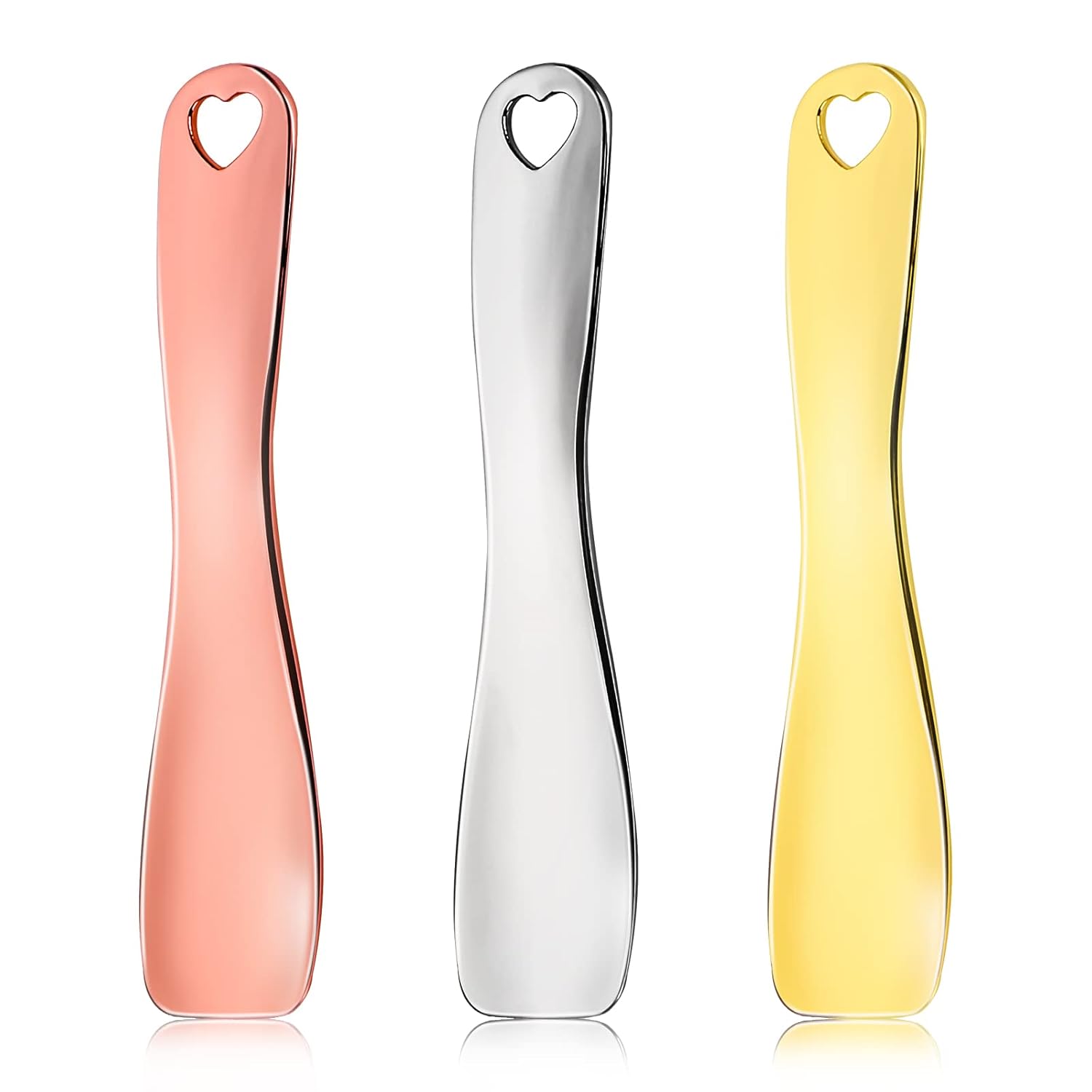 3 PCS Metal Cosmetic Spoon Skincare Spatula Stick Applicator Beauty Spa Mini Spoon Skin Care Facial Cream Mask Scoop Makeup Tools for Facial DIY Mask Mixing