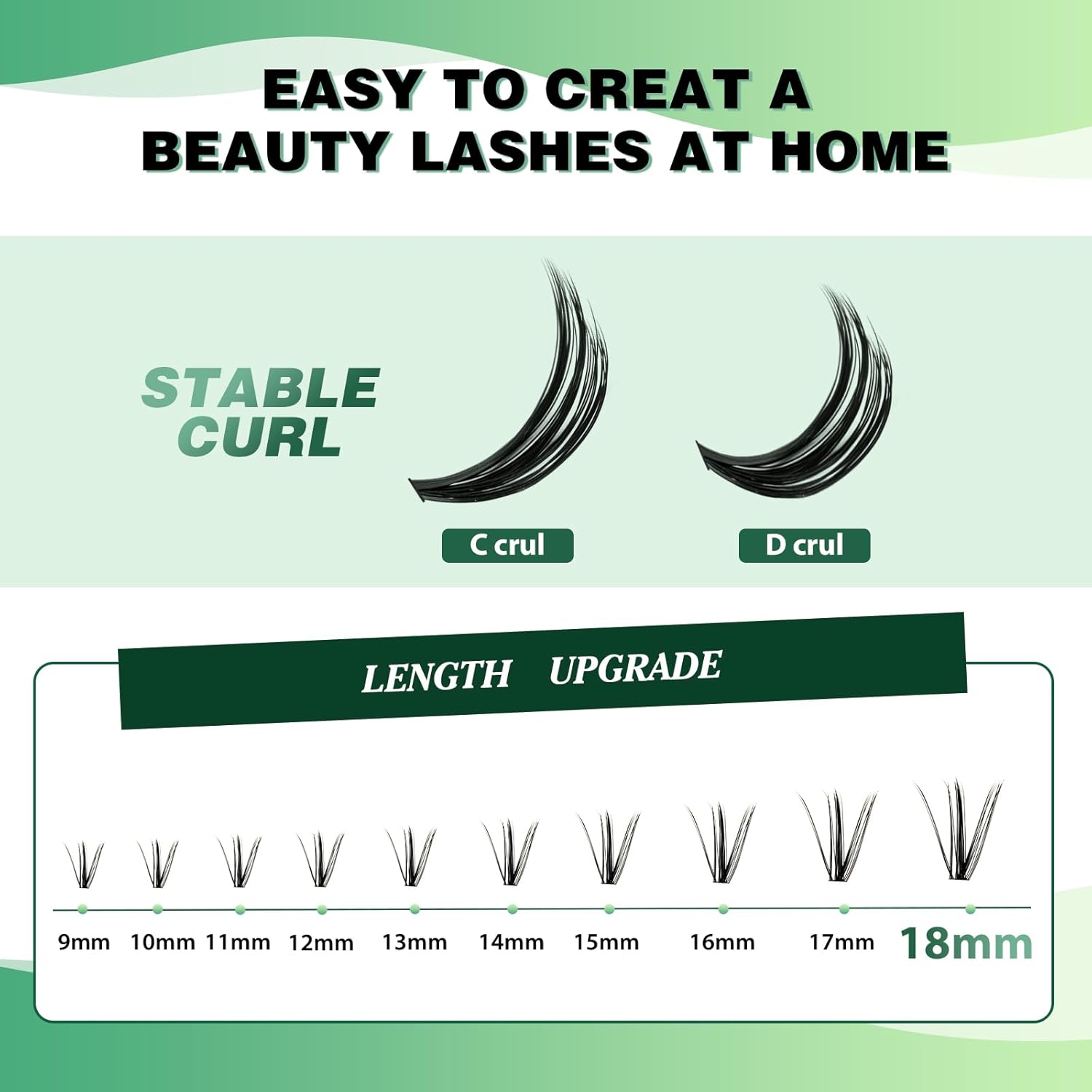 KEYYOU Lash Clusters 300pcs Individual False Eyelashes 50D-0.07D Curl 11mm DIY Eyelash Extension Soft&Natural Cluster Lashes (Black, Flexible and Lightweight)