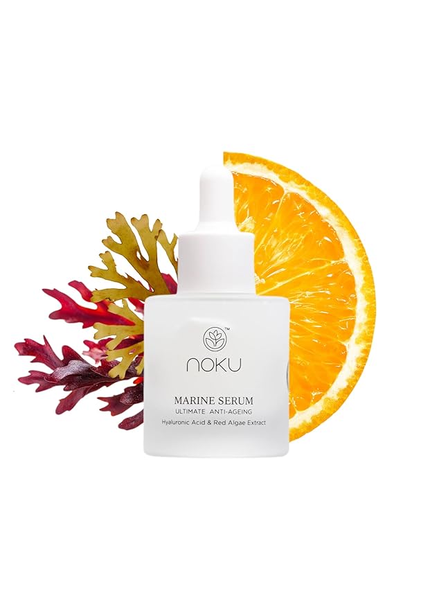 Noku Marine Serum – Red Algae, Hyaluronic Acid & Vitamin C | Anti-Aging, Firming & Deep Hydration | Vegan, Cruelty-Free, Clean Skincare for Glowing Complexion (30ml)