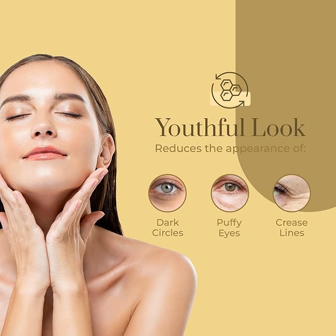 24k Gold & Collagen Under Eye Cream - Hydrating, Firming & Anti-Aging - Dermatologist Tested, Clean Beauty & Cruelty-Free Korean Skin Care for All Skin Types - 1 Fl. Oz