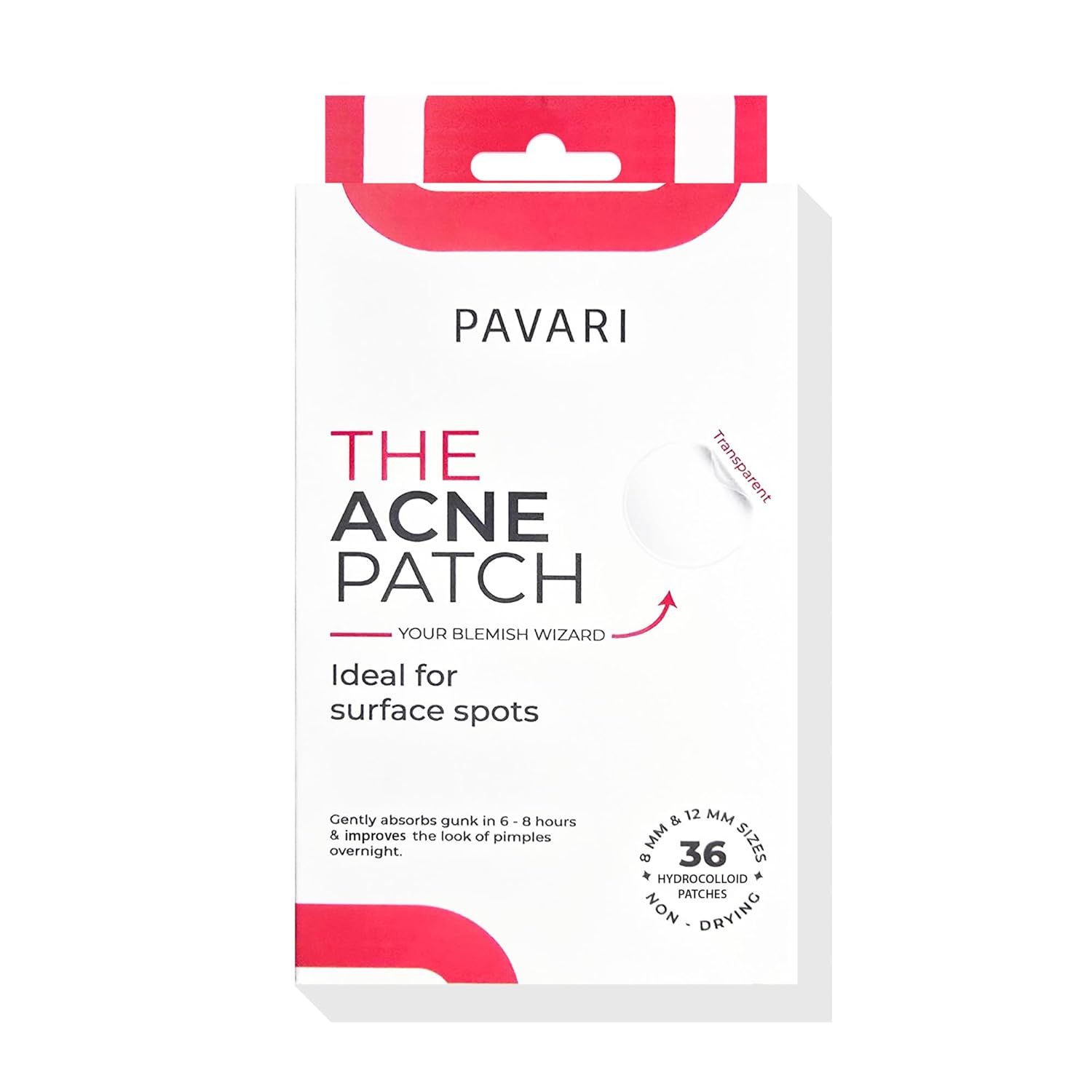 Pavari Acne Patches - Transparent Pimple Patch for Face |Treatment for Zits and Blemishes | Hydrocolloid Acne Patch | Breakout Spot Treatment | (36 Count)