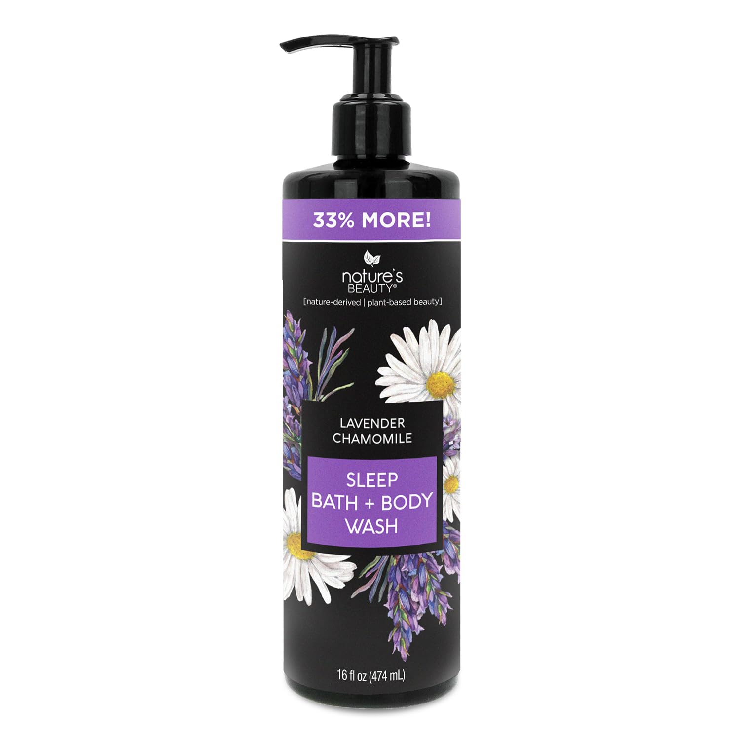 Nature's Beauty Lavender Chamomile Sleep Body Wash - Gentle Cleanser for All Skin Types - 16 Fl Oz