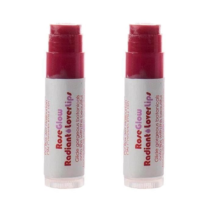 Living Libations - Organic 'Rose Glow Lover Lips' Lip Balm | Natural, Wildcrafted Clean Beauty (2-pack)