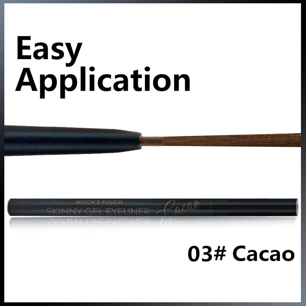 Witch's Pouch Gel Eyeliner Pencil Waterproof Smudge Proof, Long-Lasting Eye Liner, High-Intensity Colored Waterproof Eyeliner, Ultra-Smooth Korean Eye Pencil Eye Makeup (03 Cacao)