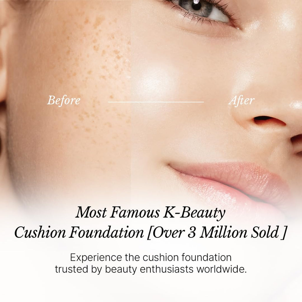 [CHALLANS de PARIS] Cushion de Lunar Excellence Foundation – 21 Bright Ivory | Long-Wear, Buildable Coverage, Lightweight Airy Fit, Hydrating Glow, SPF 40 PA+++