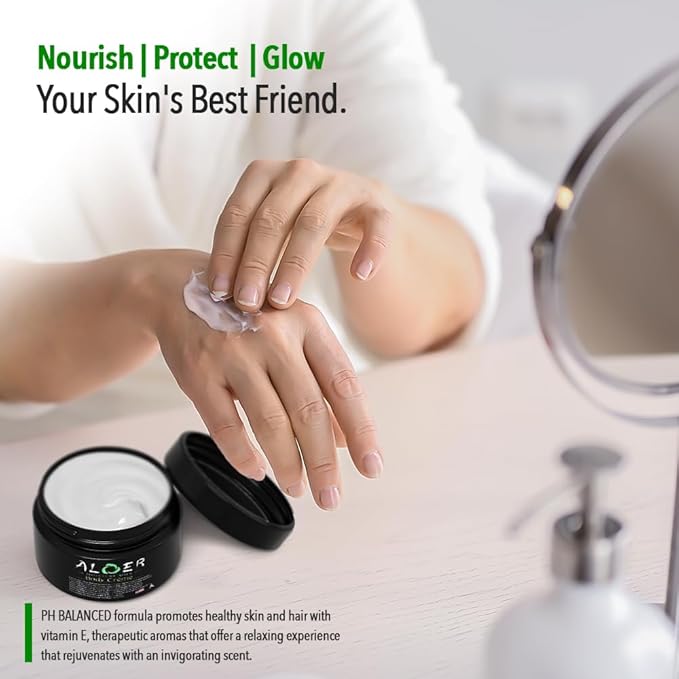 Moisture Milk Unisex Multipurpose Body Creme, Face and Body Moisturizer for Dry Skin, Pure Aloe Vera, Castor Seed Oil, Essential Oils, Soothes Skin, 4 Ounce, Non-greasy formula