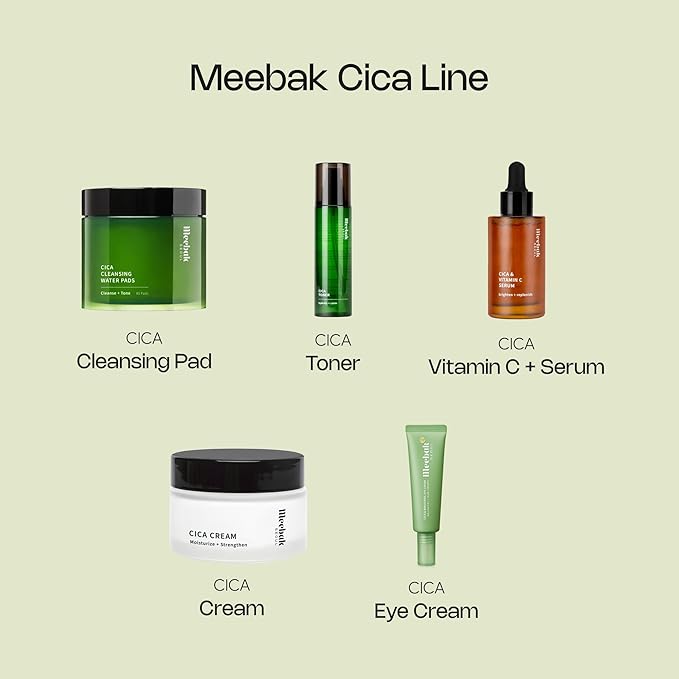 Meebak Eye Cream with Bakuchiol, Caffeine & Cica | Korean Anti-Aging Eye Treatment for Puffy Eye Bags, Dark Circles, Fine Lines & Wrinkles | Energize & Invigorate Eyes