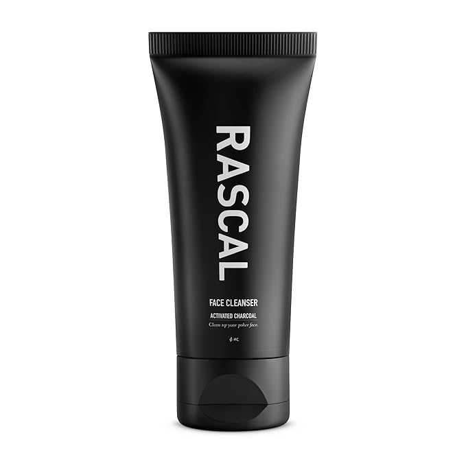 Rascal Men's Face Cleanser - Face Wash for Men, Deep Cleansing Men's Face Wash with Activated Charcoal and Orange Peel Oil to Cleanse Pores, Tone Skin, and Provide a Refreshing Natural Scent - 4 Oz