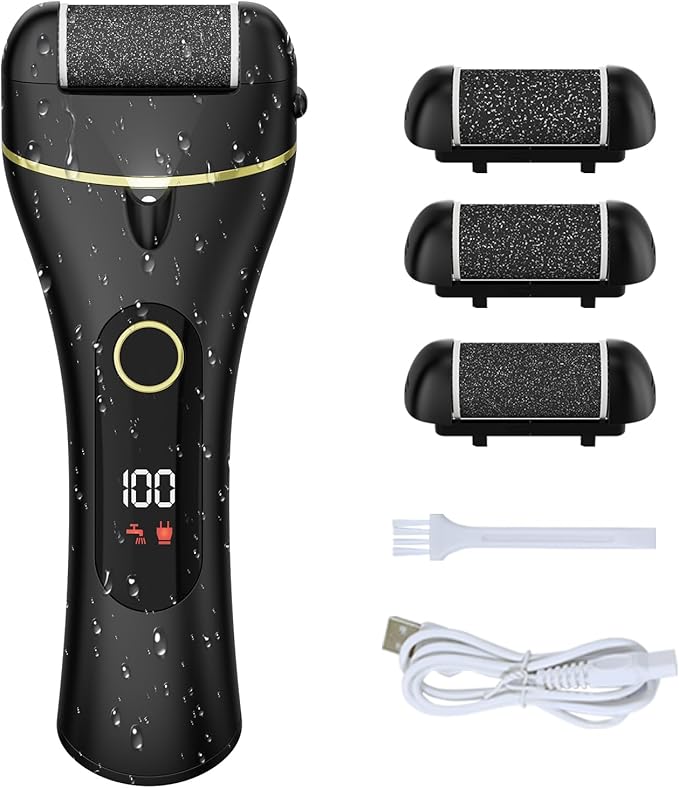 Electric Foot Scrubber Rechargeable Portable Foot Callus Remover Foot File Pedicure Kits Perfect for Dead Hard Cracked Dry Skin