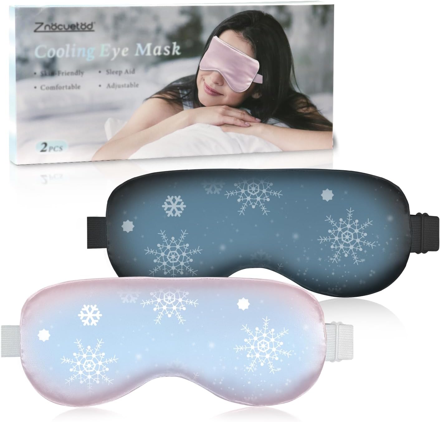 Cooling Eye Mask for Sleeping Migraine Headache Relief Mask Gel Cold Compress Eye Face Ice Pack for Eyestrain Dark Circles and Puffiness Relaxation Gifts for Women Men Silk Reusable-2 Pack