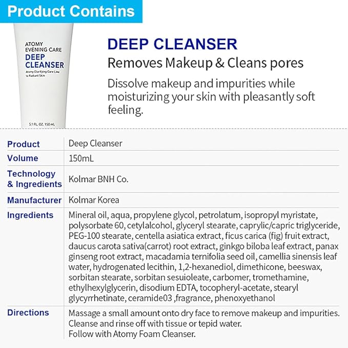 Ato-my Evening Care 4 set - Evening Care Foam Cleanser + Deep Cleanser + Peeling Gel + Peel-Off Mask