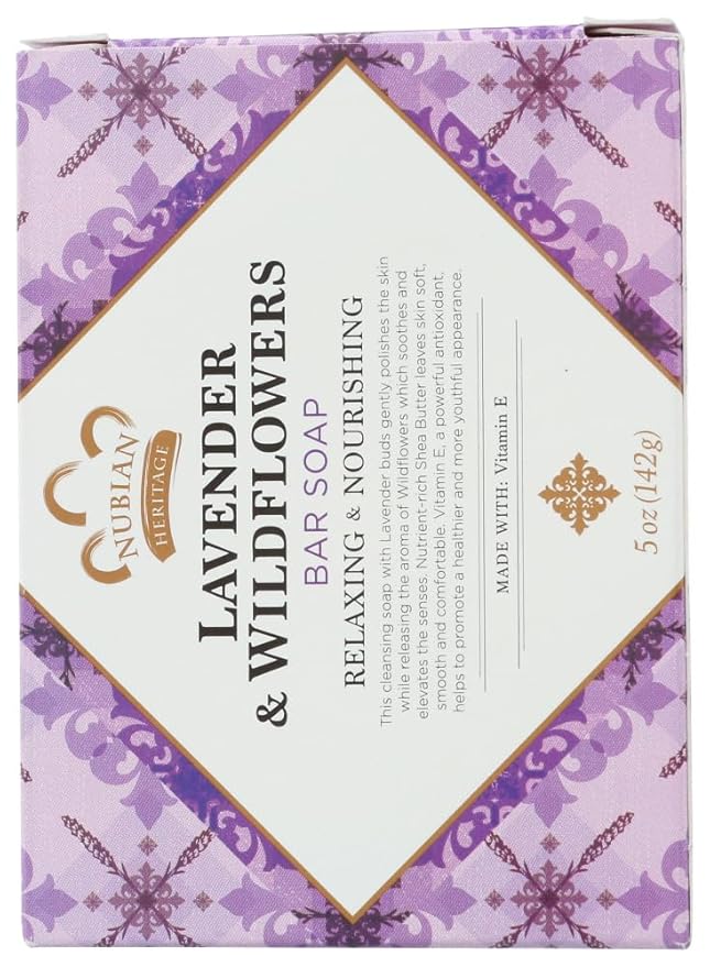 Nubian Heritage Shea Butter Soap with Lavender & Wildflowers 5 oz - Pack of 12