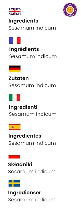 dève herbes Pure Sesame Oil (Sesamum indicum) Cold Pressed 5ml (0.16 oz)