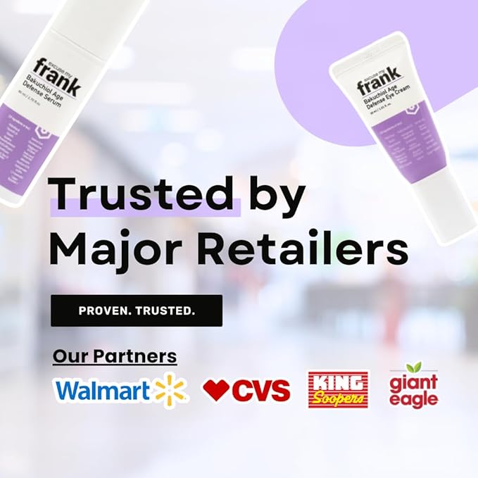 Excuse My Frank Bakuchiol Age Defense Eyecream, Korean Eye Cream, Gentle Cream, Natural Retinol, Dark Circles Puffiness & Firming, Anti Aging, Wrinkle Care, Fragrance Free, Vegan1.01fl oz