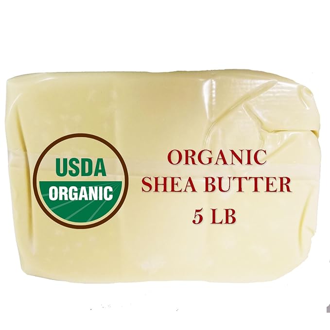 Organic Shea Butter 5 lb, USDA Certified by Mary Tylor Naturals, Raw Unrefined, Ivory From Ghana Africa, Great for Hair, Skin, Nails, Lip Balms, Lotions DIY Projects and Much More