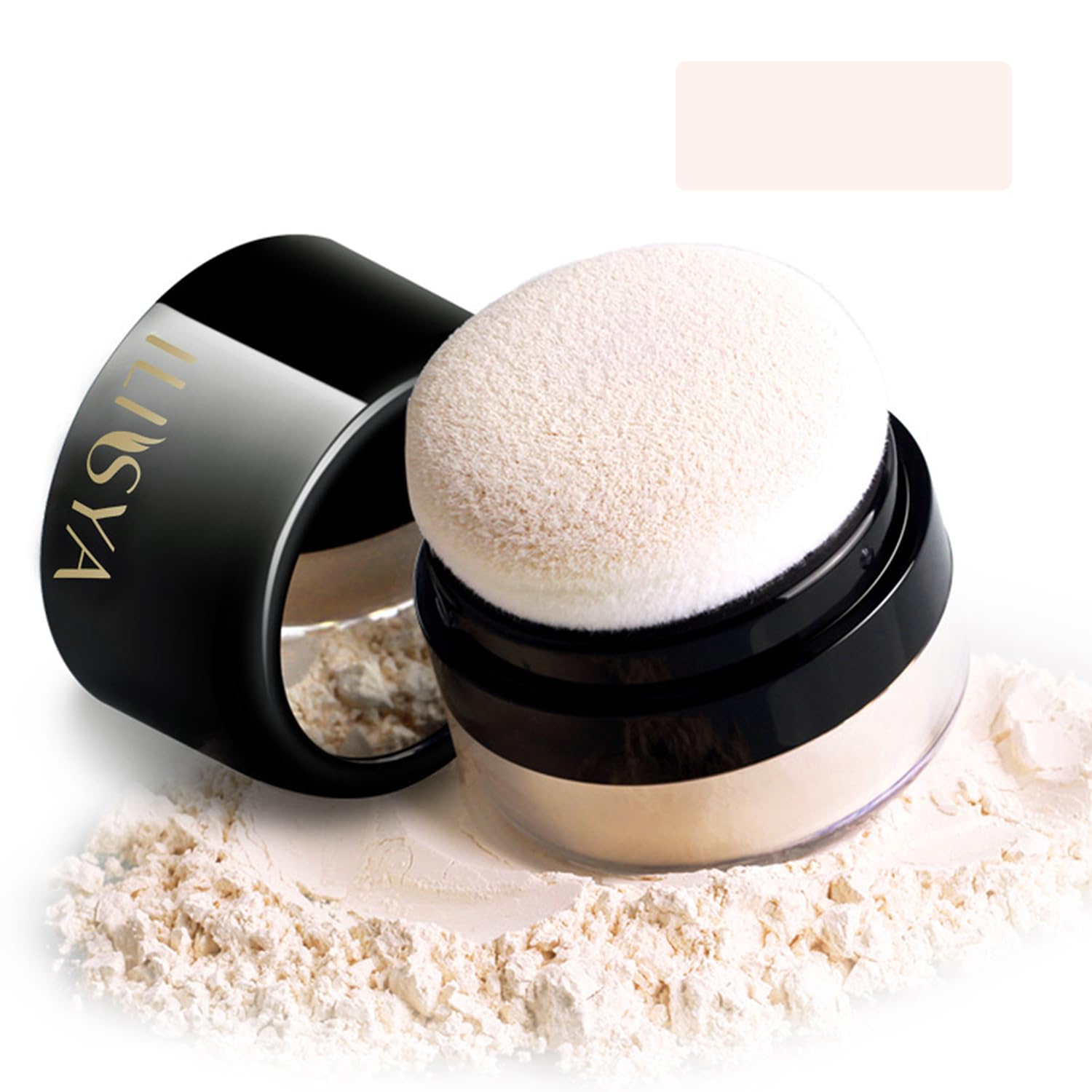 Setting Powder Lightweight Loose Powder Finishing Powder Long-Lasting Face Powder Waterproof with Soft Mushroom Powder Puff & Mirror, Matte Finish,0.28 Oz (Fair Ivory/Matte)