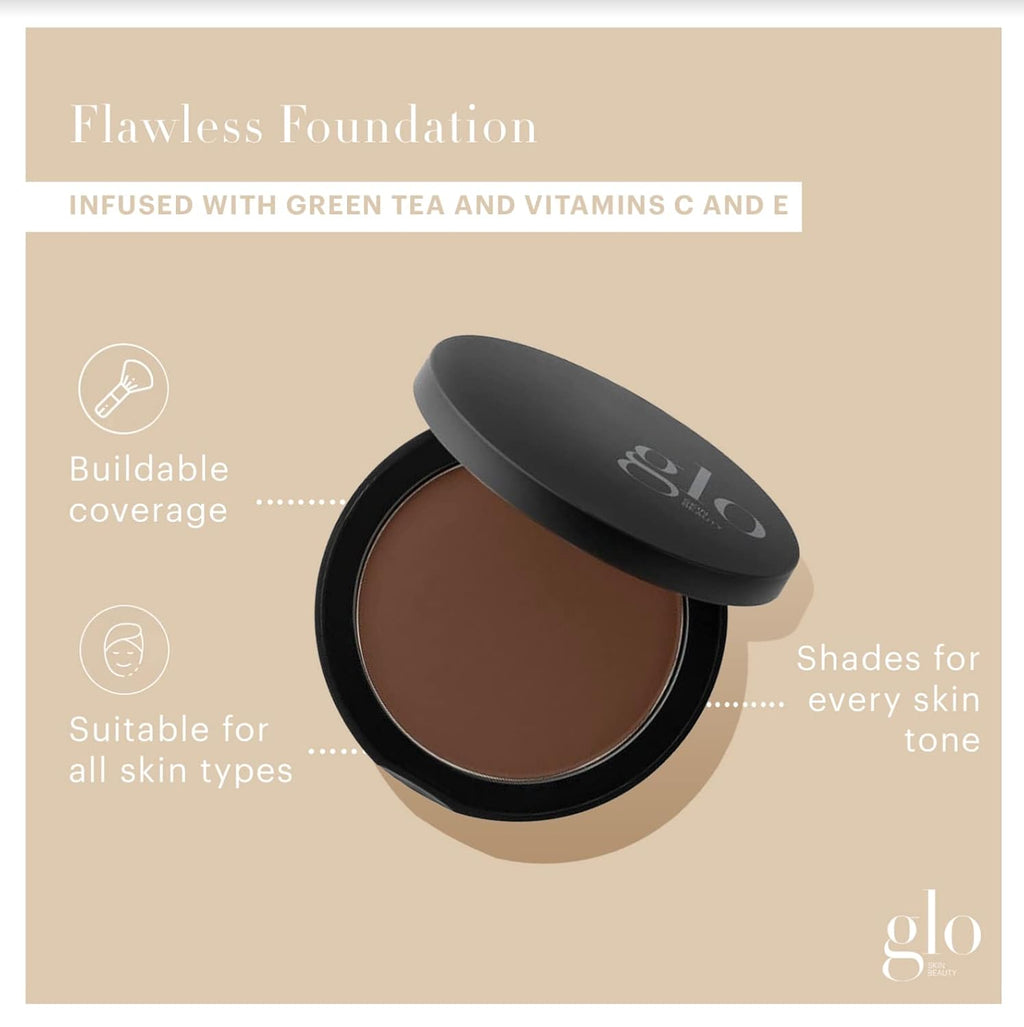 Glo Skin Beauty Pressed Base Powder Foundation Makeup (Cocoa) - Flawless Coverage for a Radiant Natural, Second-Skin Finish
