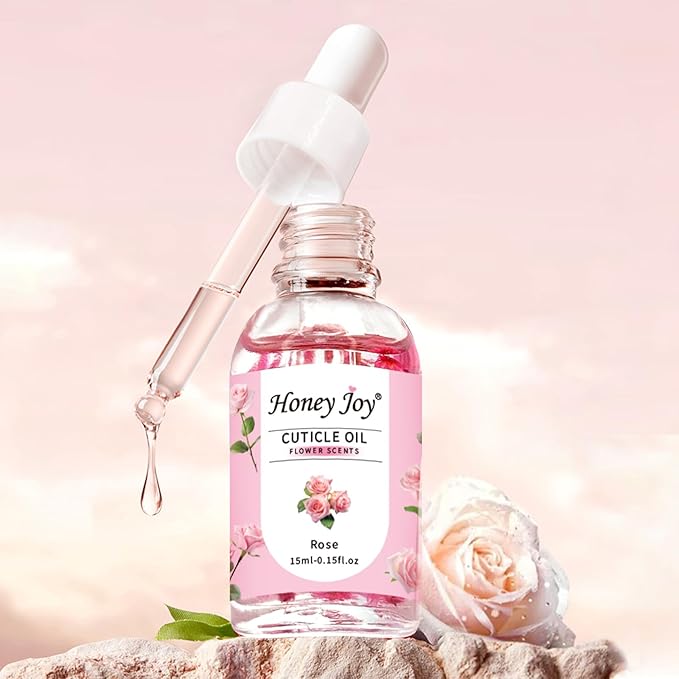 Honey Joy Cuticle Oil for Nails – Nail Oil Cuticle for Nail Care, Cuticle Nail Oil for Growth and Strength, Cuticle Oil for Nails, 0.5 fl. oz (Rose)