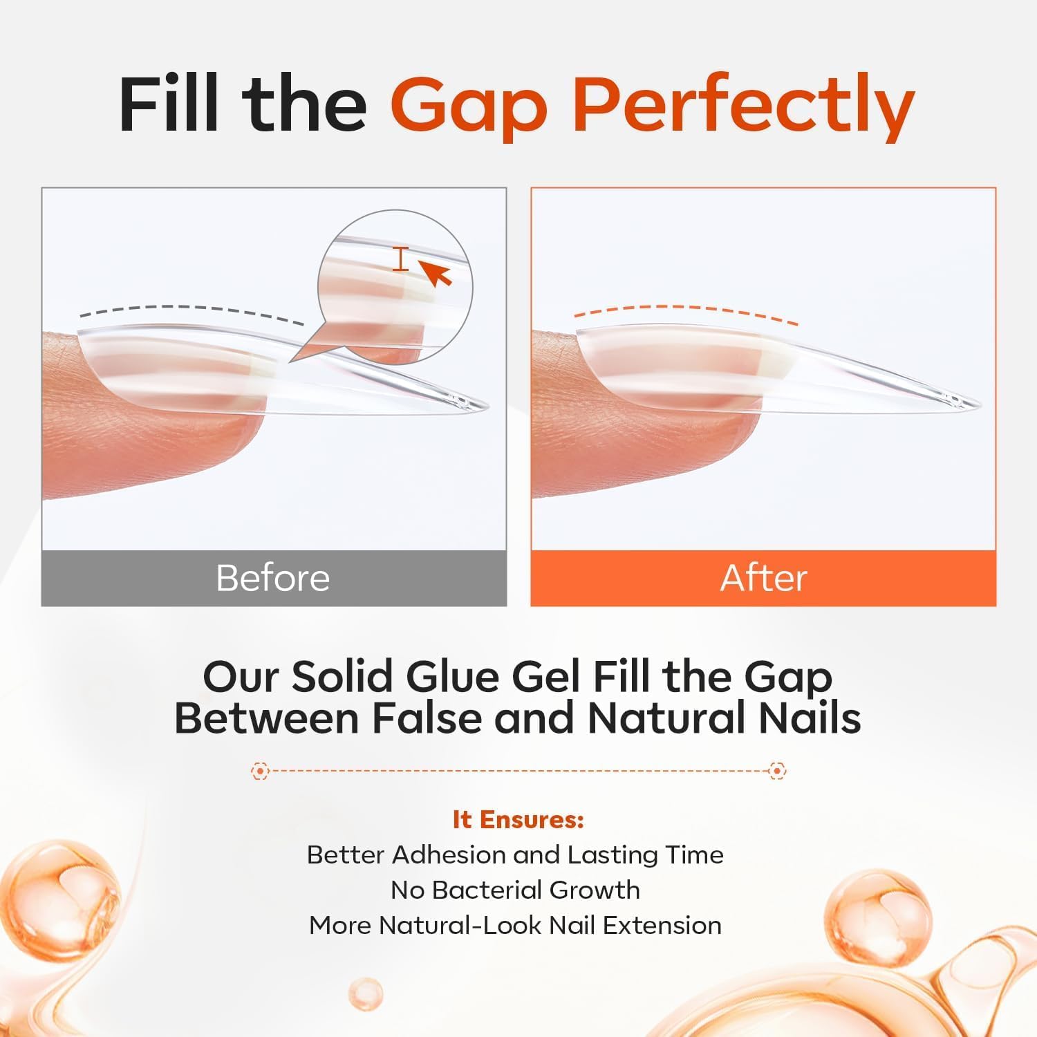 modelones Solid Nail Glue Gel, 30g Glue Gel on Nails for Clear Tips Super Strong Adhesive for Acrylic Extensions Press On Fake Tips U V Curing Needed Professional Adhesive