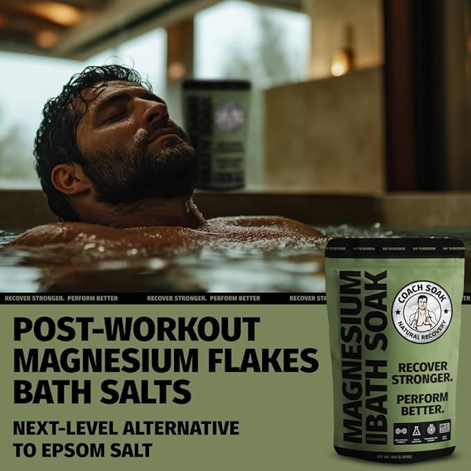 3 Pack Bundle: Coach Soak Recovery Bath Soak, Epsom Salt Bulk, Bath Salts Bulk, 3 Pack Bundle, Total of 9 Pounds (Eucalyptus Tea Tree)