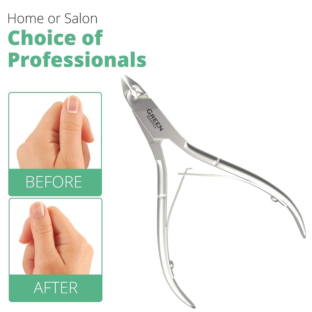 Professional Cuticle Trimmer Nail Cuticle Cutter Stainless Steel Cuticle Nippers with Sharp Blades of Cuticle Remover Clippers Manicure Tools Double Spring for Nail Care Pedicure Nail Tools (Silver)