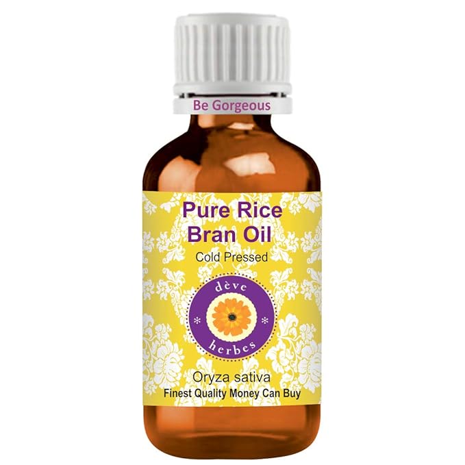 dève herbes Pure Rice Bran Oil (Oryza Sativa) Cold Pressed 10ml (0.33 oz)