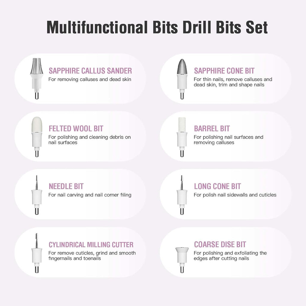 Callus Remover for Feet, Electric Foot Callus Remover - 8 Grinding Heads, 9 Speeds, Rechargeable Foot File - Professional Pedicure Tool for Hard Skin, Calluses & Cracked Feet