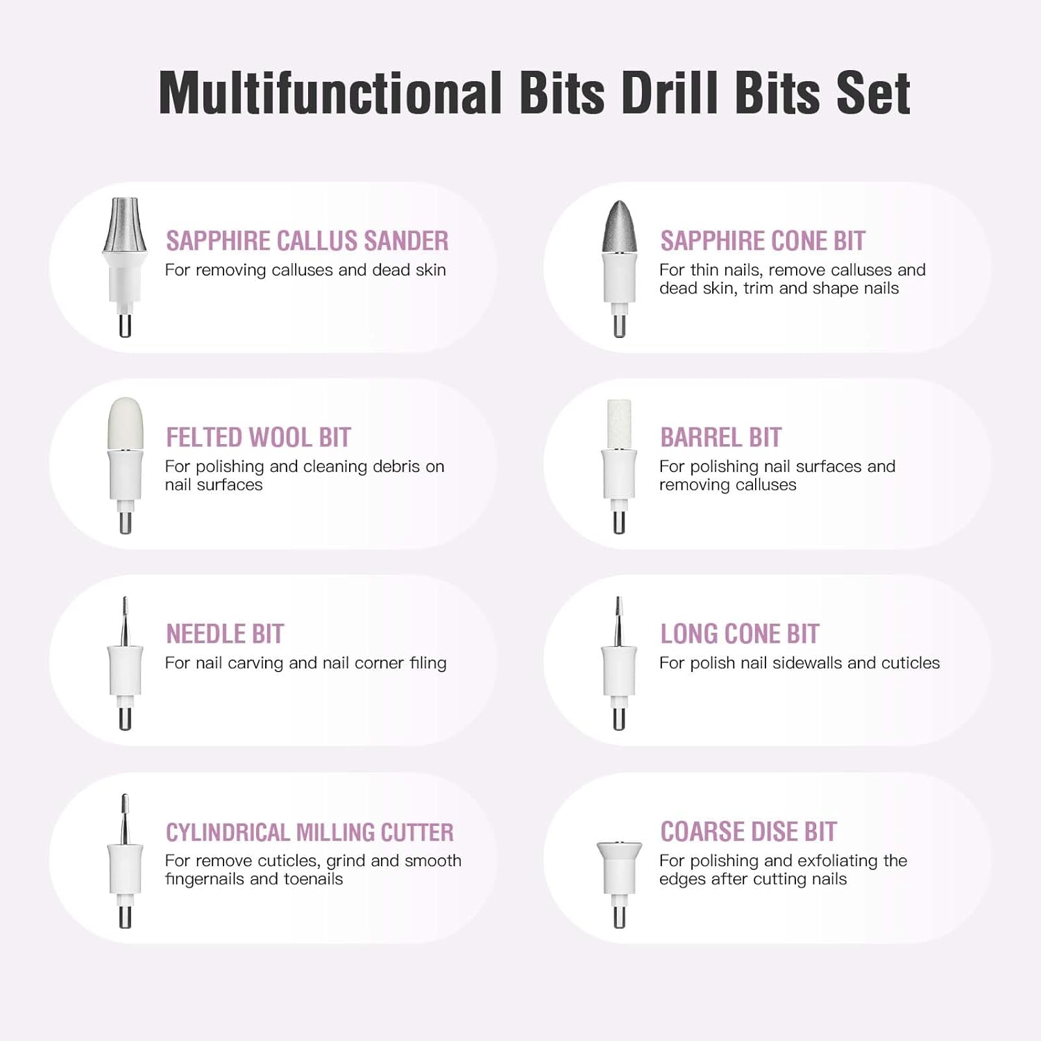 Callus Remover for Feet, Electric Foot Callus Remover - 8 Grinding Heads, 9 Speeds, Rechargeable Foot File - Professional Pedicure Tool for Hard Skin, Calluses & Cracked Feet