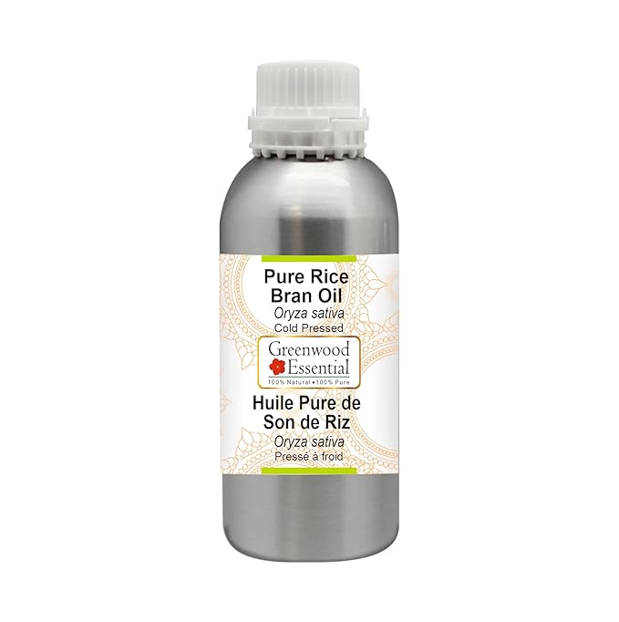 Pure Rice Bran Oil (Oryza sativa) Cold Pressed 630ml (21 oz)