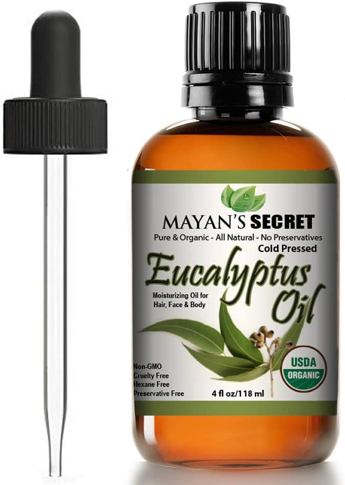 Mayan's Secret Pure Carrier and Essential oils for Skin Care, Hair, Body Moisturizer for Face-Anti Aging Skin Care (Eucalyptus Smithii Organic Oil, 4oz)