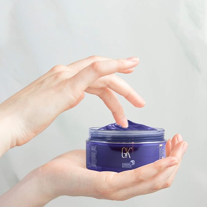 GK HAIR Global Keratin Ultra Blonde Bombshell Masque (7.05 Fl Oz/200 g) Semi-Permanent Long Lasting Hair Toning Color Pigments Moisturizing Styling and Coloring Mask for All Hair Types Unisex