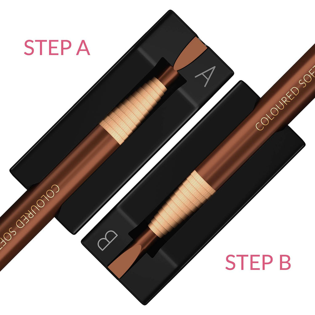 2-in-1 Metal Duckbill-Shape Eyebrow Pencil Shaper with 2 Single Edge Razor Blades - Eye Makeup Shaping Tool for Waterproof Peel Off Brow Pencils - Compact Cosmetic Shaper for Beginners & Professional