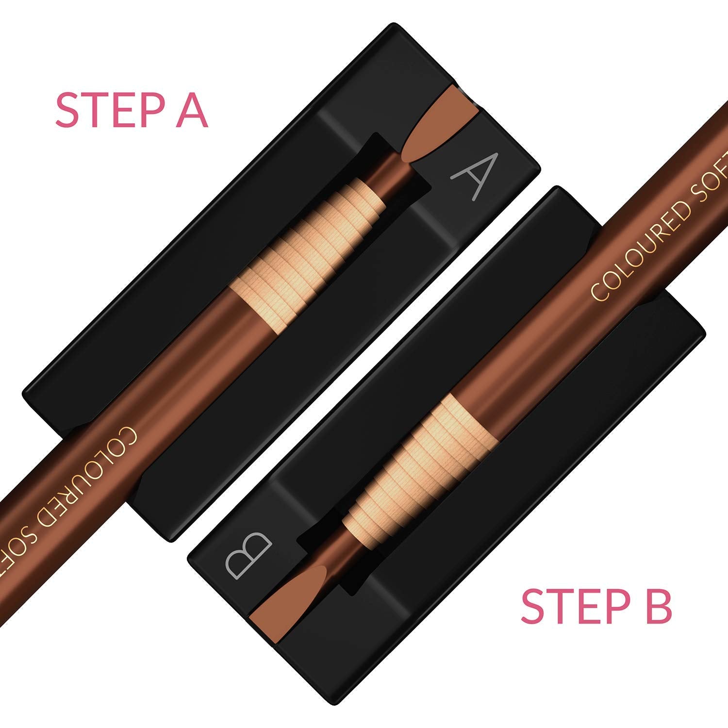 2-in-1 Metal Duckbill-Shape Eyebrow Pencil Shaper with 2 Single Edge Razor Blades - Eye Makeup Shaping Tool for Waterproof Peel Off Brow Pencils - Compact Cosmetic Shaper for Beginners & Professional